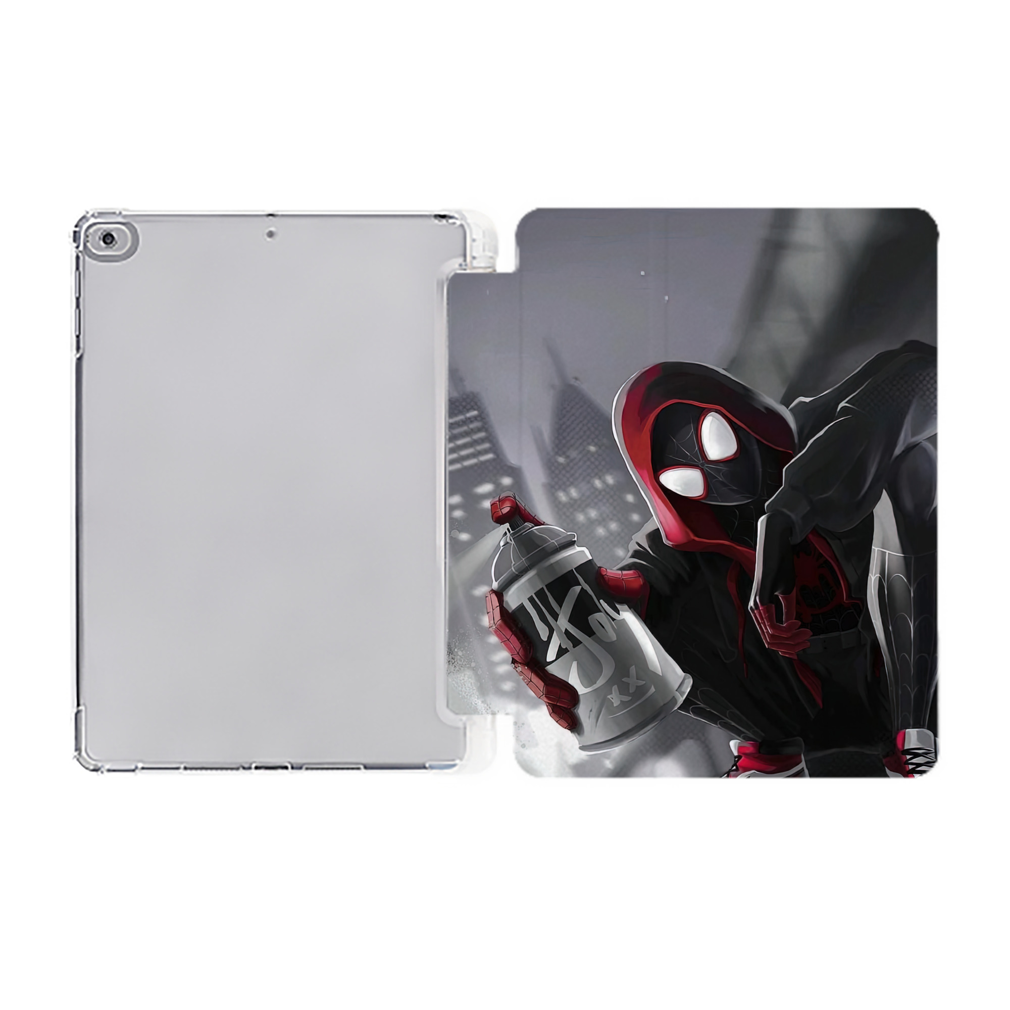 （画像用） Spider Man スパイダーマン IPad ケース ペン収納付き 三つ折りスタンド PUレザー×シリコン 対応機種9.5/10.5/10.9インチ
